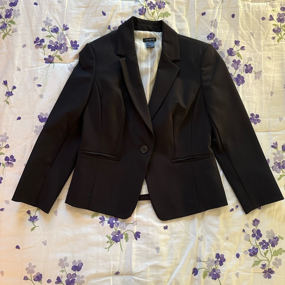 Black Ann Taylor 3/4 Sleeve Blazer